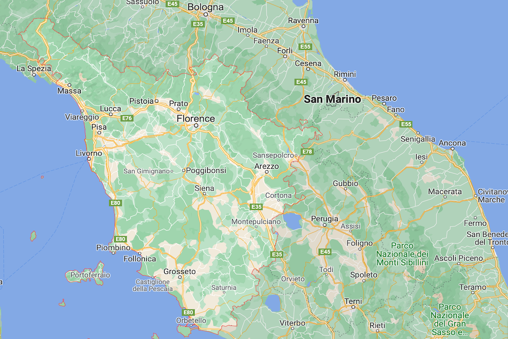 Map Tuscany twisht